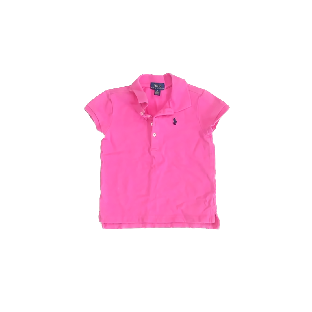 Ralph Lauren Girls Pink Polo Shirt Size: 6 Years Pink