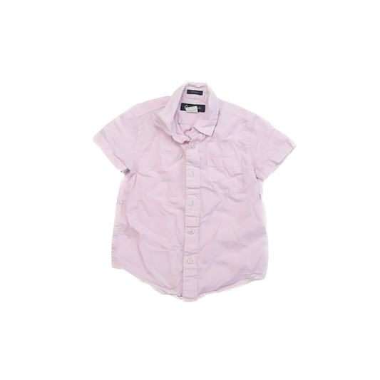 Crewcuts Girls Pink Button Down Short Sleeve Size: 4-5T Pink