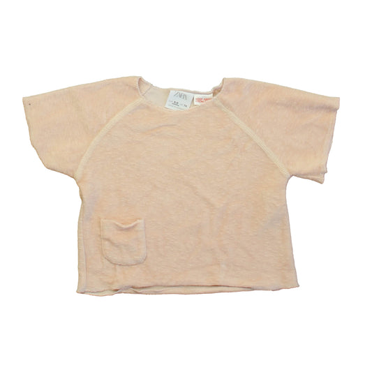 Zara Girls Pink Short Sleeve Shirt Size: 6-9 Months