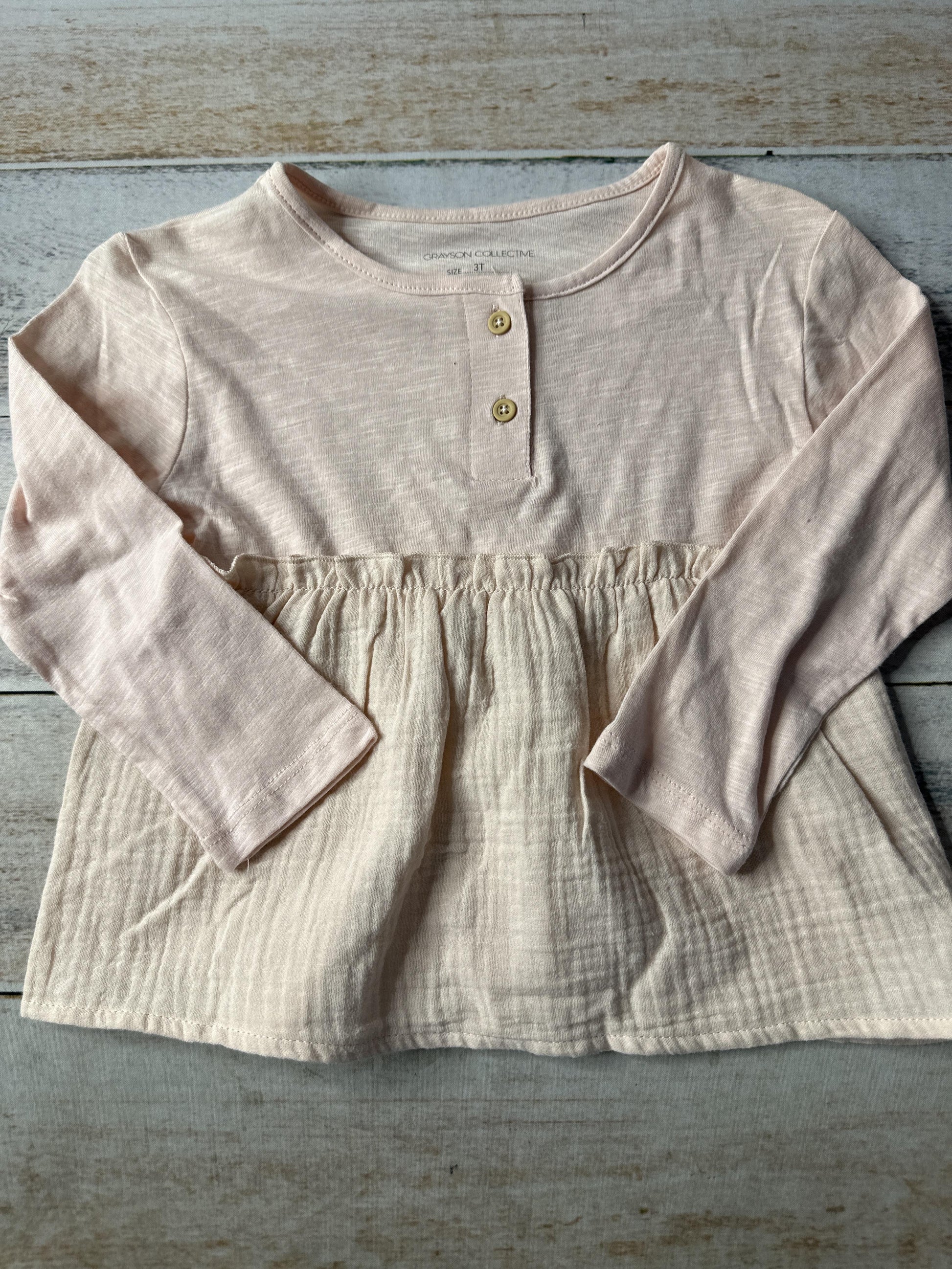 Grayson Collective Unisex pink Long Sleeve T-Shirt Size: 3T pink