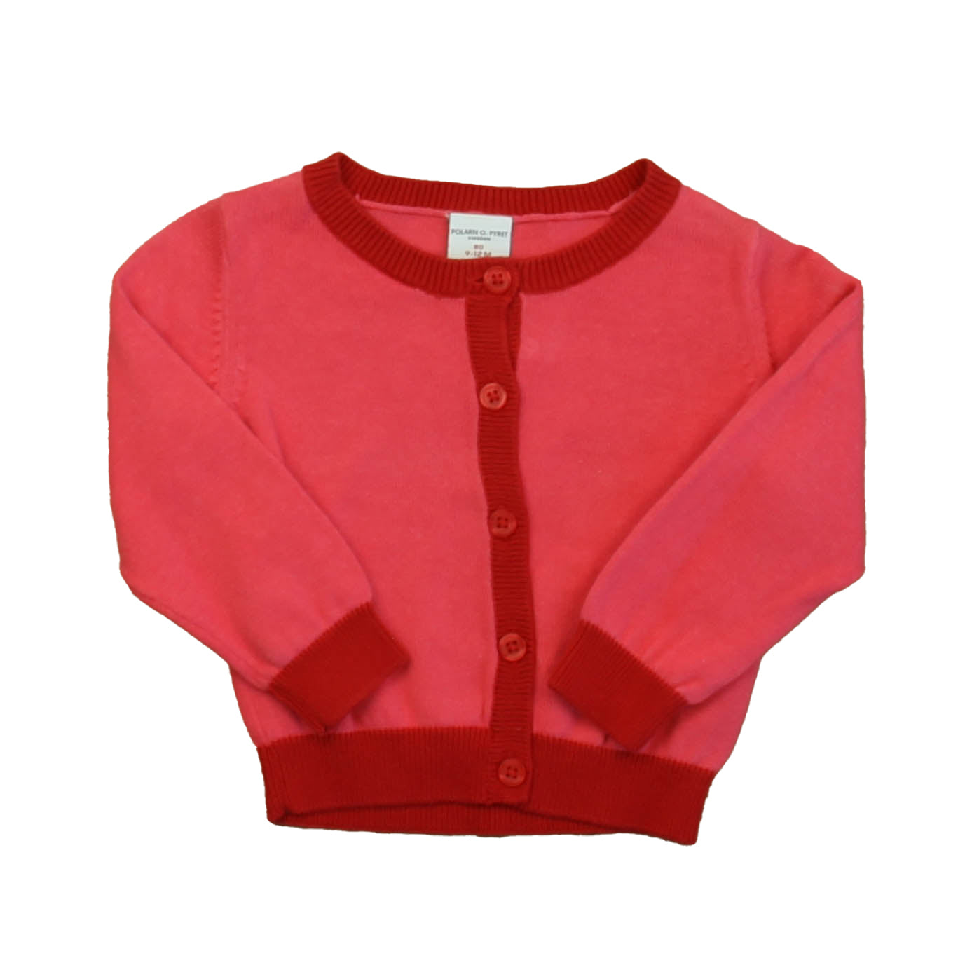 Polarn O. Pyret Girls Pink Cardigan Size: 9-12 Months Pink