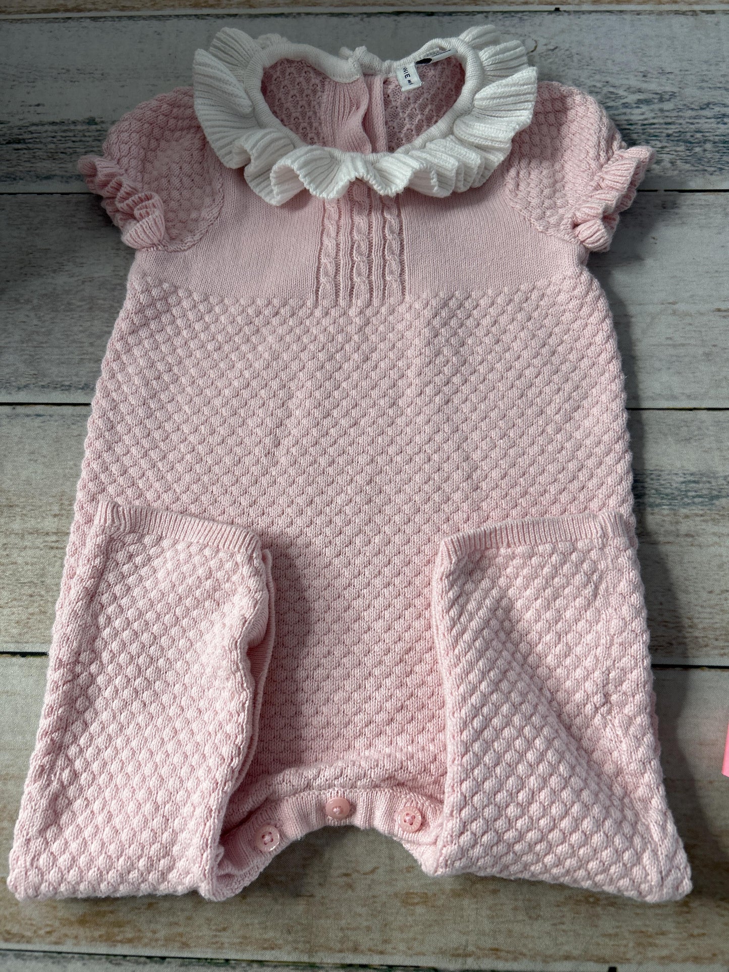 Janie and Jack Girls pink Romper Size: 6-12 months pink