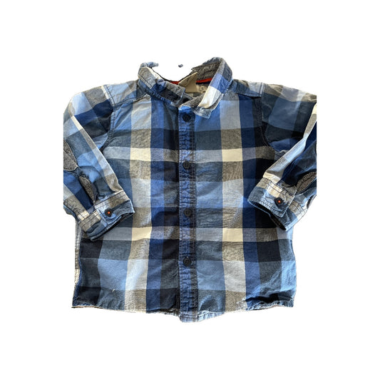 L.O.G.G. Boys plaid | Grey | Light Blue Button Down Short Sleeve Size: 9-Jun plaid | Grey | Light Blue