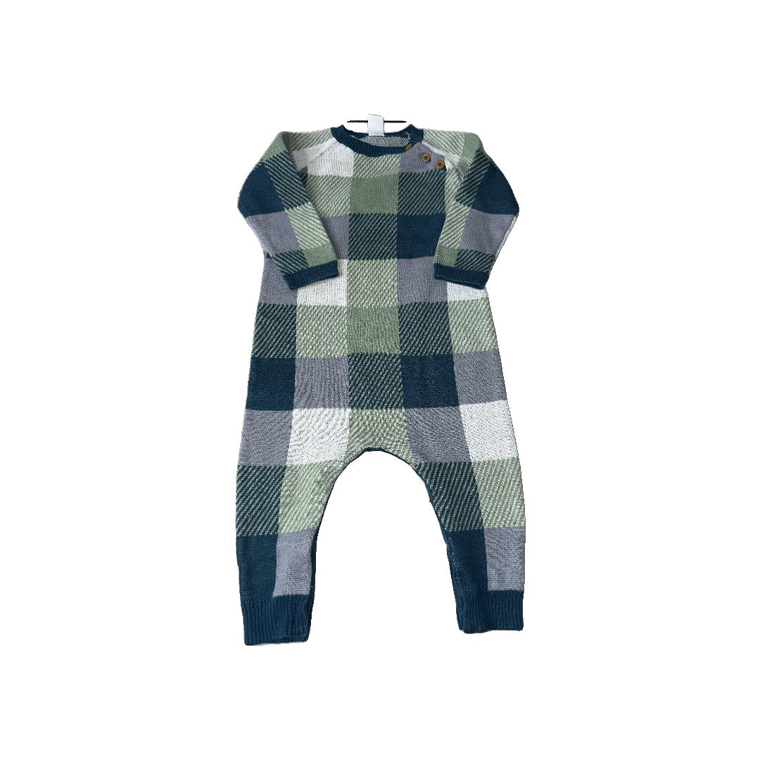 Nordstrom Boys plaid | light green | Light Blue Long Sleeve Outfit Size: 12 months plaid | light green | Light Blue