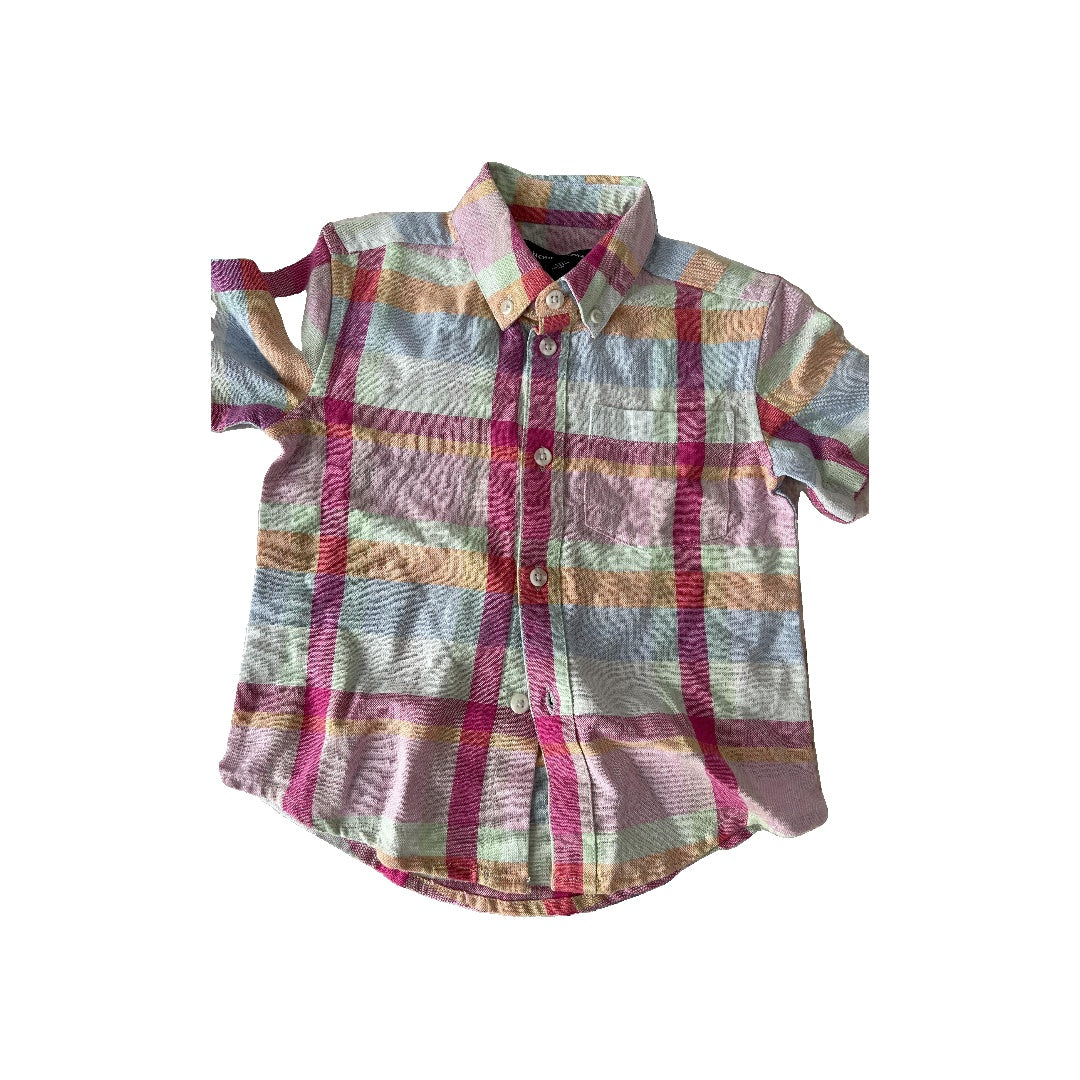 Nordstrom Boys plaid | Multi Button Down Short Sleeve Size: 2T plaid | Multi
