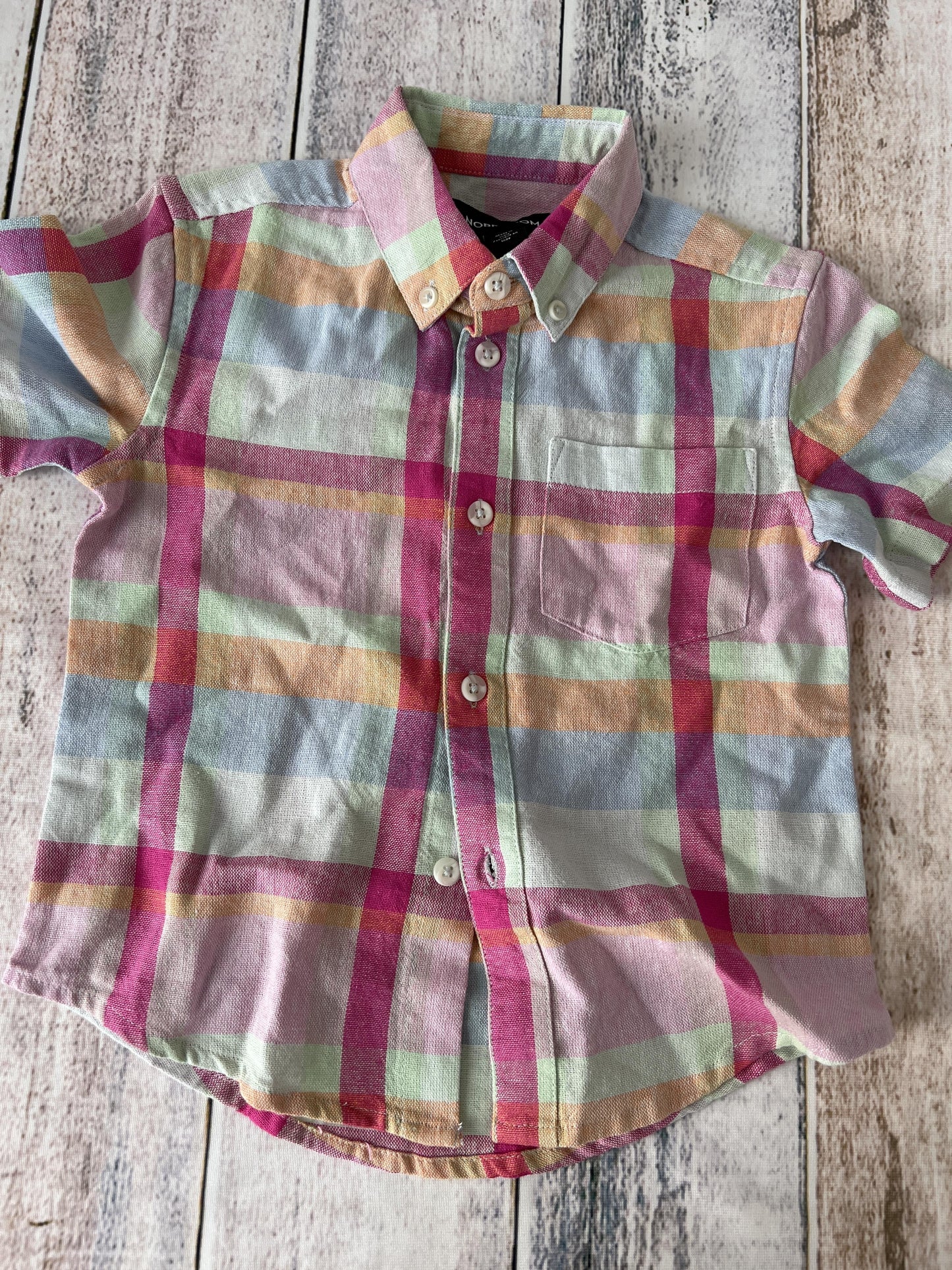 Nordstrom Boys plaid | Multi Button Down Short Sleeve Size: 2T plaid | Multi