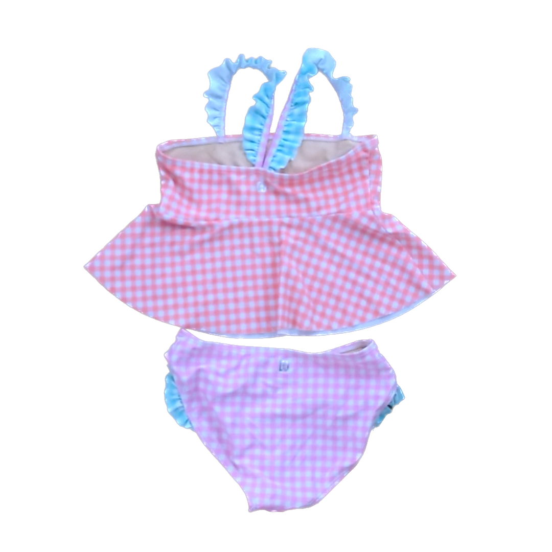 Rockets Of Awesome Girls Plaid Orange and Pink Swimwear Size: 6 Years Plaid Orange and Pink