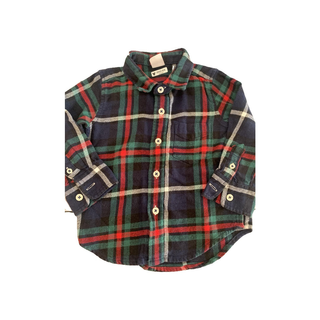 Gap Boys plaid Button Down Short Sleeve Size: 12-18 months plaid