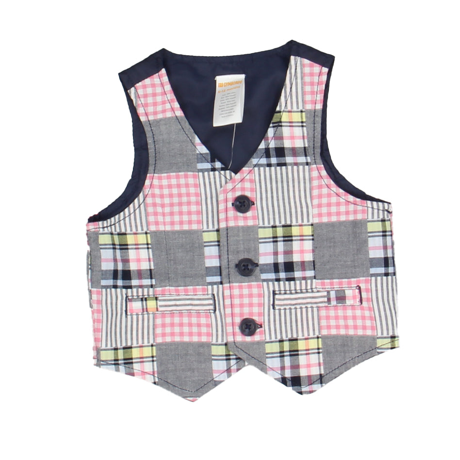 Gymboree Boys Plaid Vest Size: 6-12 Months