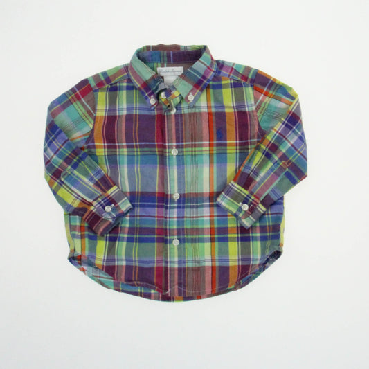 Ralph Lauren Boys Plaid Button Down Long Sleeve Size: 12 Months Plaid