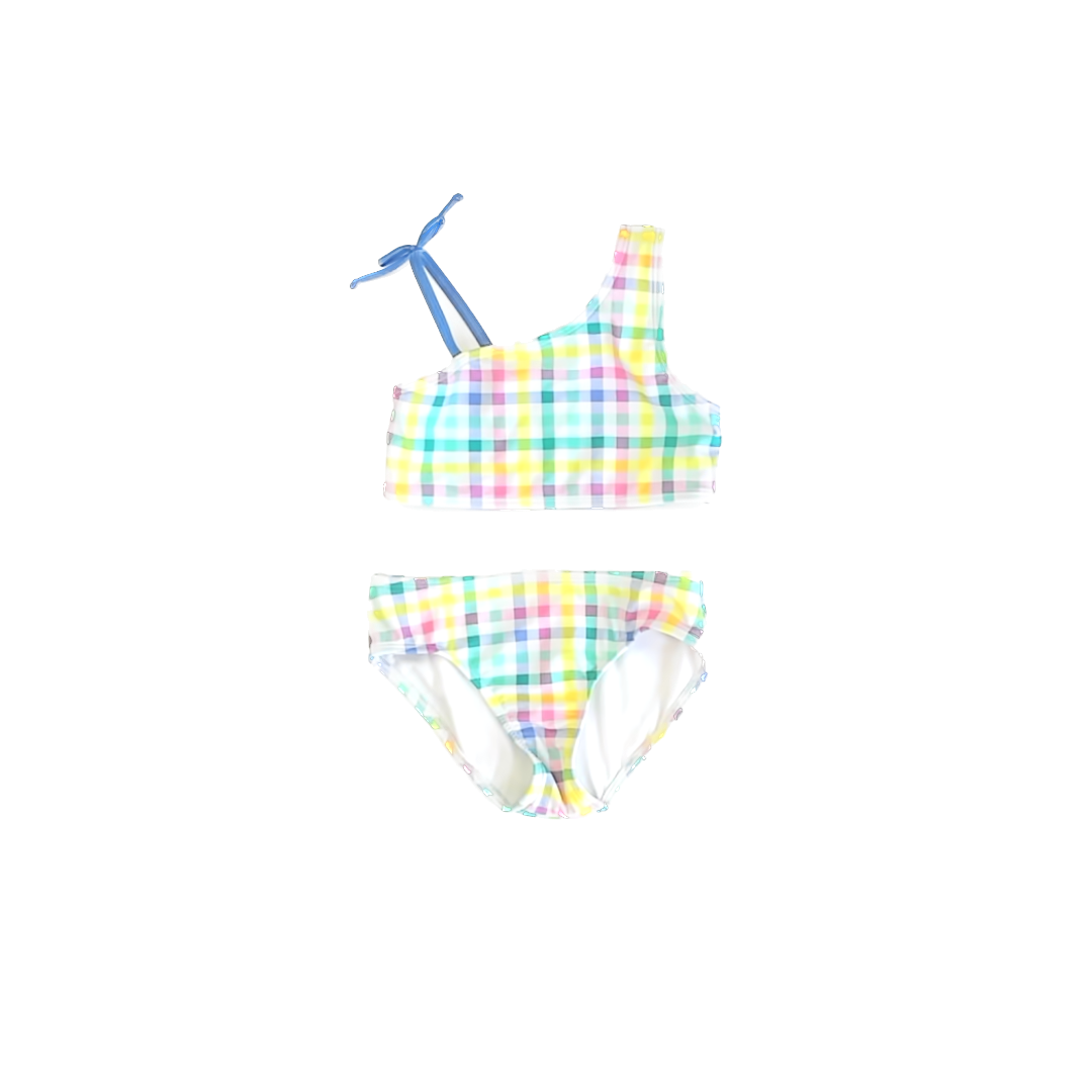 Cat & Jack Girls Plaid 2-piece Swimsuit Size: 5-6 Years Plaid
