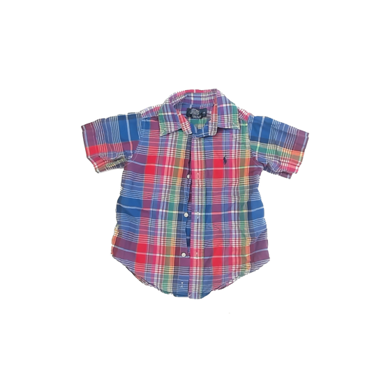 Ralph Lauren Boys Plaid Button Down Short Sleeve Size: 3T Plaid