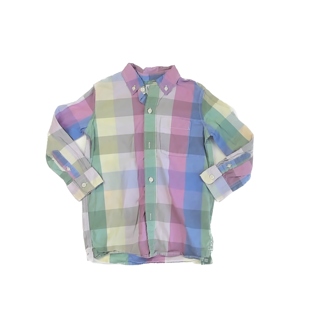 Gap Boys Plaid Button Down Long Sleeve Size: 4-5T Plaid