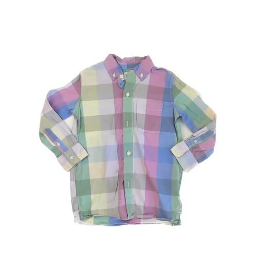 Gap Boys Plaid Button Down Long Sleeve Size: 4-5T Plaid