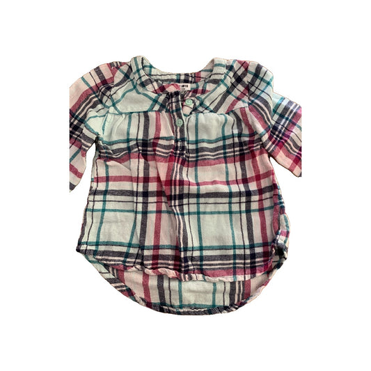 Jumping Beans Girls plaid Button Down Short Sleeve Size: 12M plaid