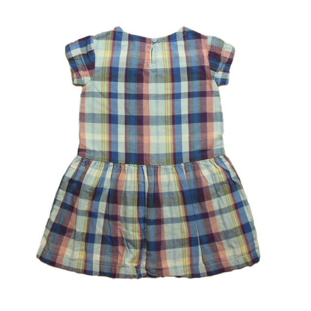 Tea Girls Plaid Dress Size: 7 Years