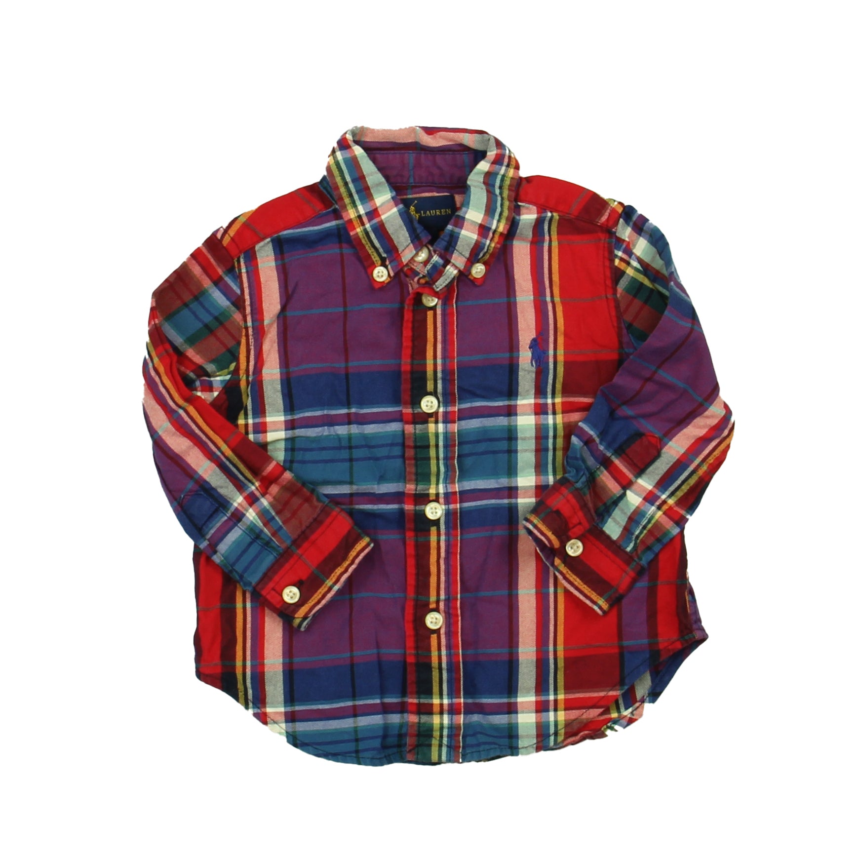 Ralph Lauren Boys Plaid Button Down Long Sleeve Size: 12 Months Plaid