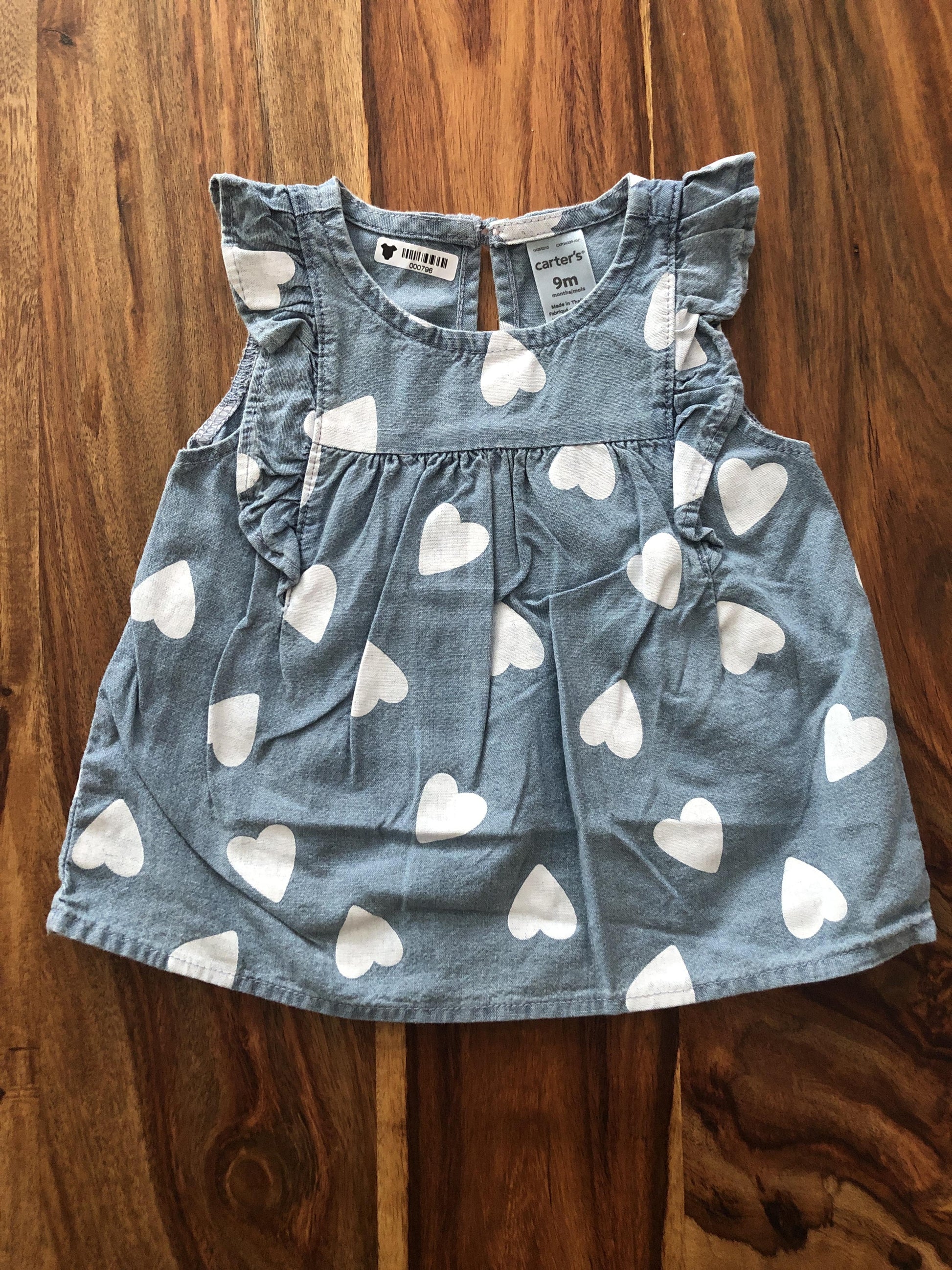 Carters Girls polka dot | Denim Shirt Size: 9 months polka dot | Denim