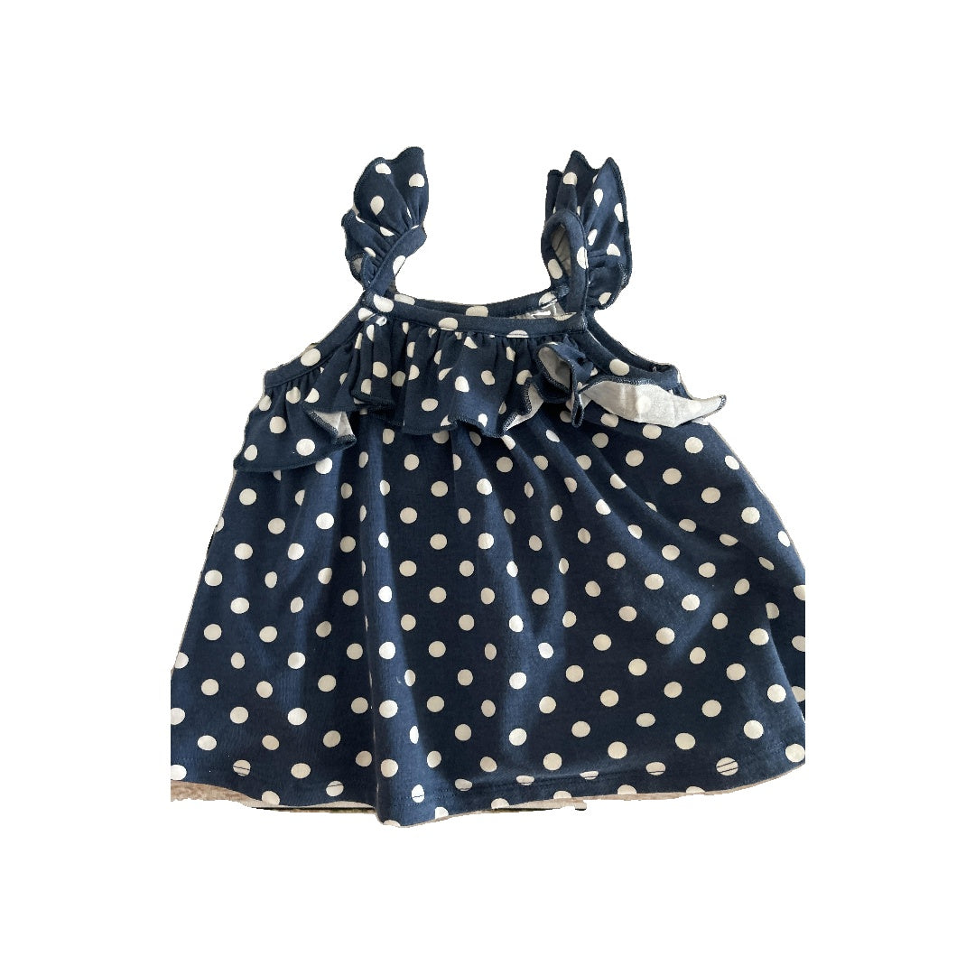 Tucker + Tate Girls polka dot | Navy Blue Tank Top Size: 6 months polka dot | Navy Blue