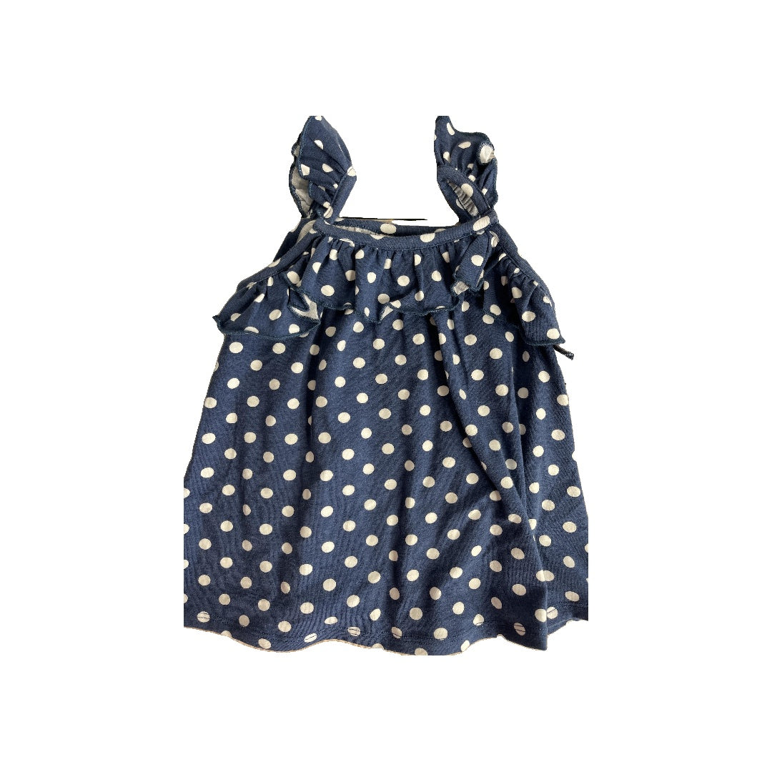 Tucker + Tate Girls polka dot | Navy Blue Tank Top Size: 12 months polka dot | Navy Blue