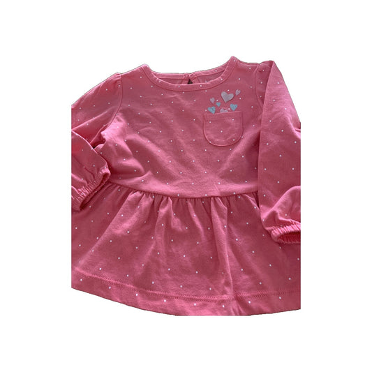Carters Girls polka dot | pink | Wool White Long Sleeve Shirt Size: 12M polka dot | pink | Wool White
