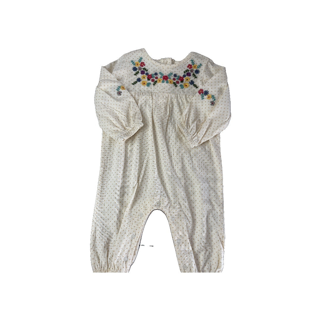 Peek Unisex polka dot | White | cream Long Sleeve Outfit Size: 6-12 months polka dot | White | cream