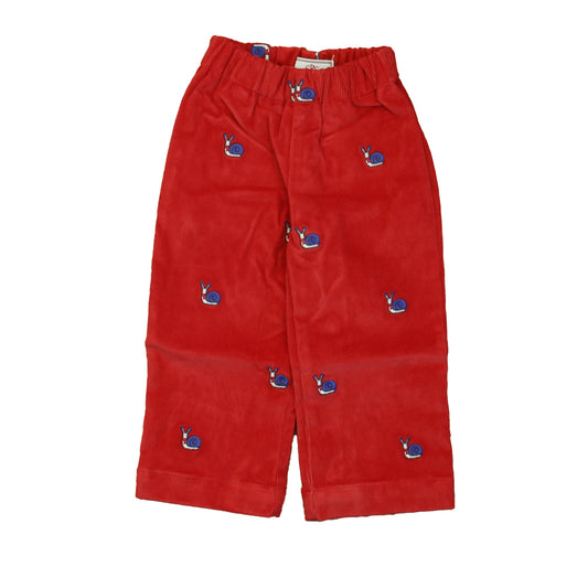 Classic Prep Boys Post Box Red Snail Corduroy Pants Size: 9-12 Months Post Box Red Snail