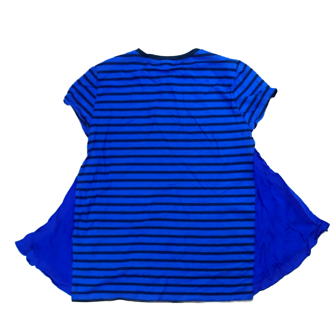 Rockets Of Awesome Girls Purple and Black Stripes Short Sleeve Shirt Size: 10-12 Years Purple and Black Stripes
