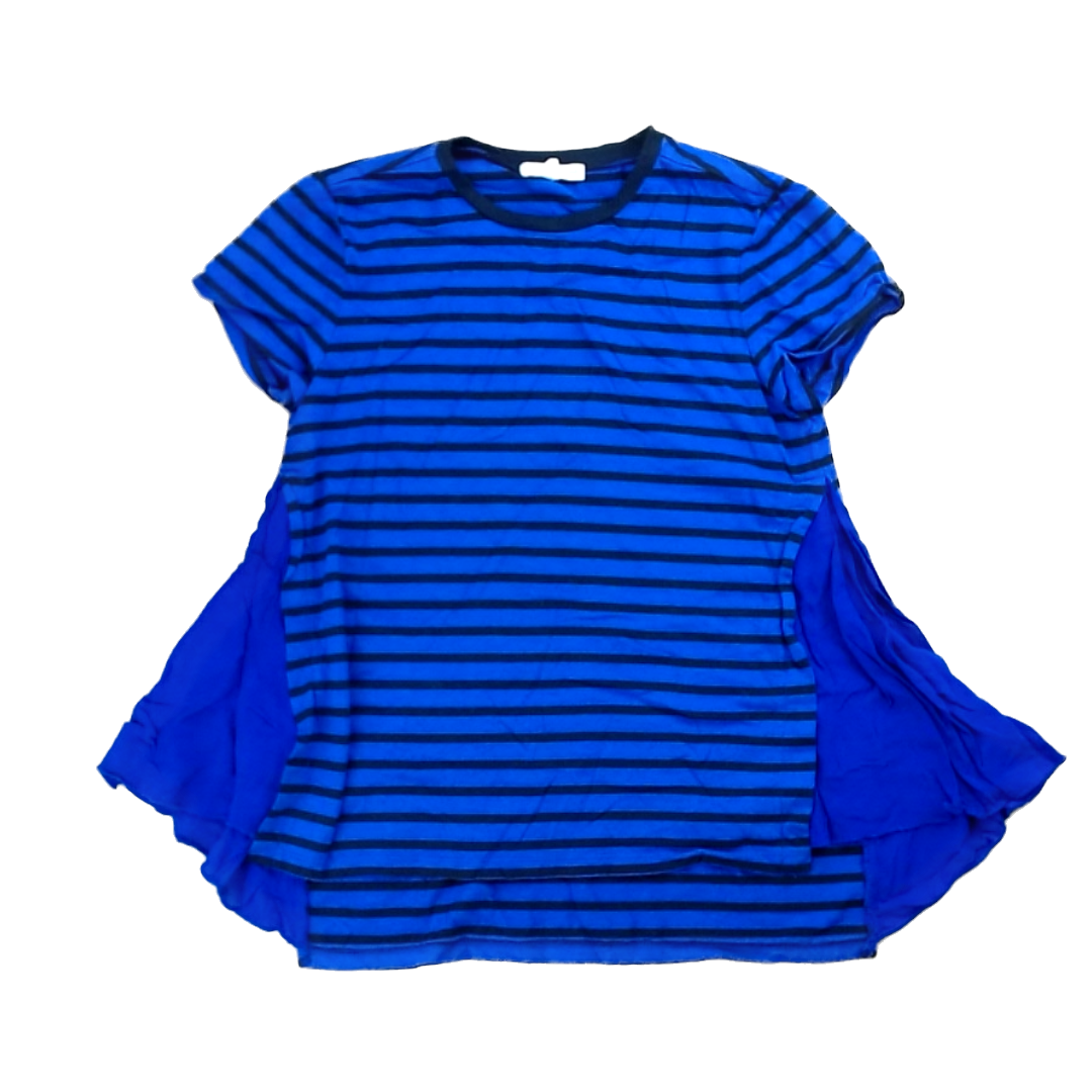 Rockets Of Awesome Girls Purple and Black Stripes Short Sleeve Shirt Size: 10-12 Years Purple and Black Stripes