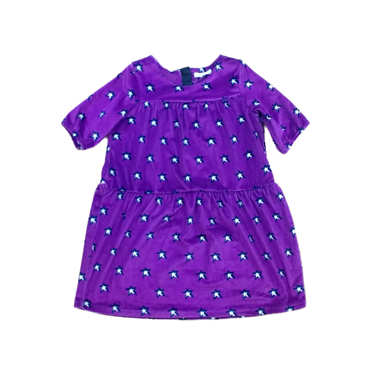 Rockets Of Awesome Girls Purple | Black and White Stars Velvet Dress Size: 5T Purple | Black and White Stars Velvet