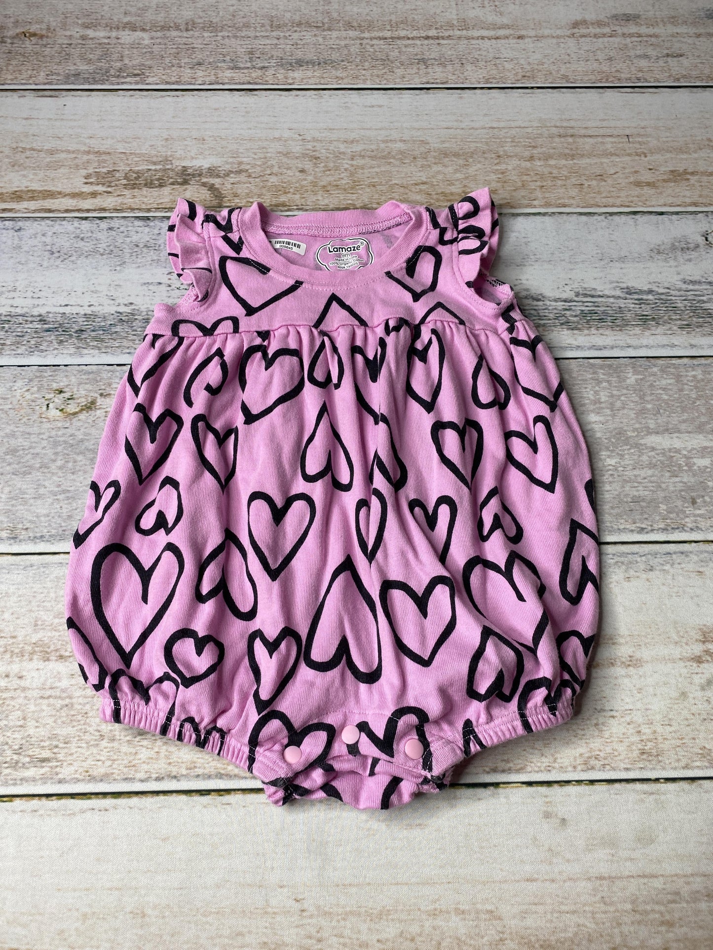 Lamaze Girls purple | Black | Hearts Romper Size: 9 months purple | Black | Hearts