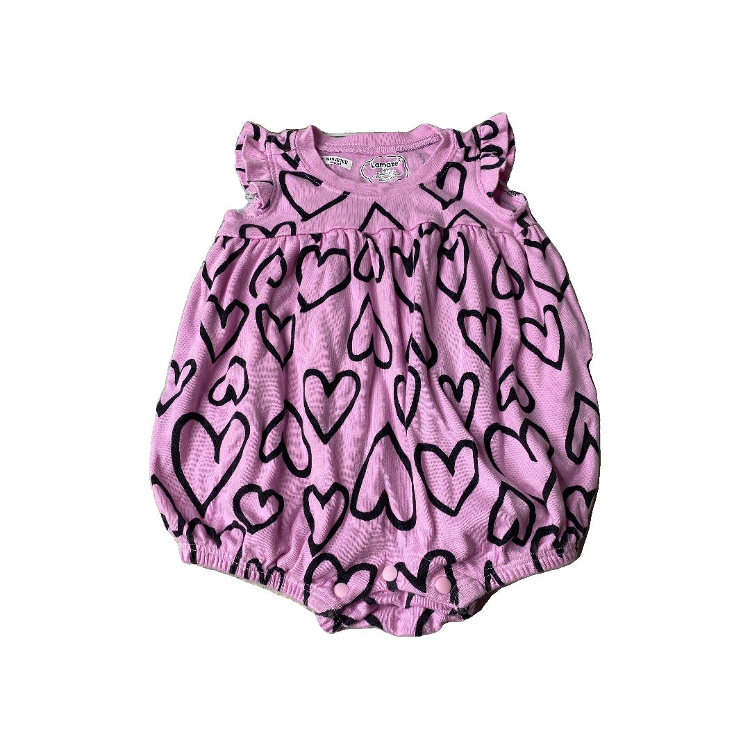 Lamaze Girls purple | Black | Hearts Romper Size: 9 months purple | Black | Hearts