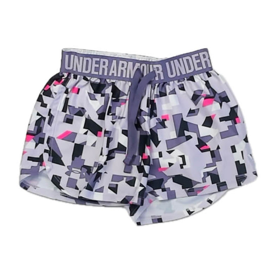 Under Armour Girls Purple | Black Athletic Shorts Size: 7 Years Purple | Black