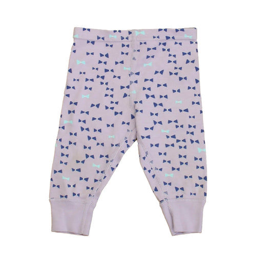 Hanna Andersson Girls Purple | Blue Bows Leggings Size: 6-12 Months