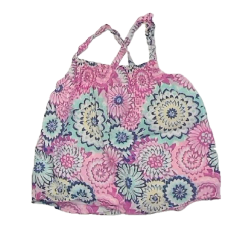 Gymboree Girls Purple | Blue Floral Blouse Size: 3T Purple | Blue Floral