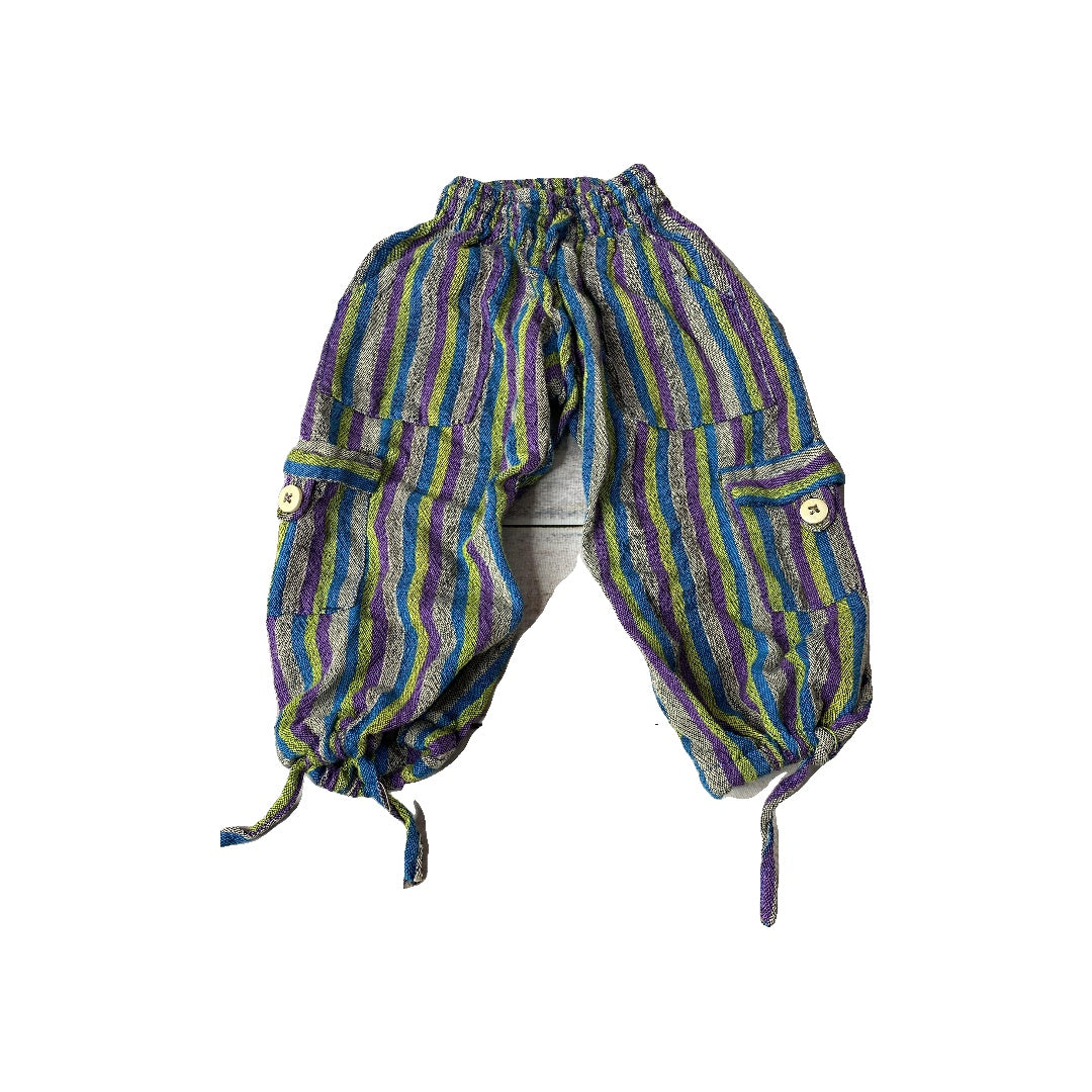 Girls purple | Blue | Yellow | Striped Pants Size: 4T purple | Blue | Yellow | Striped
