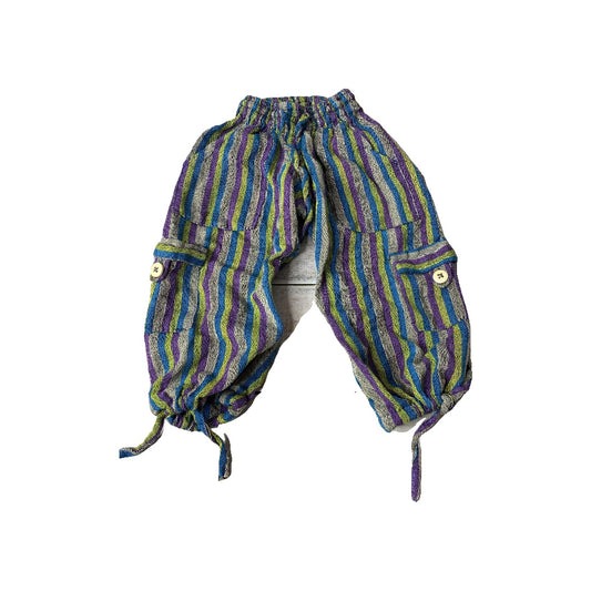 Girls purple | Blue | Yellow | Striped Pants Size: 4T purple | Blue | Yellow | Striped