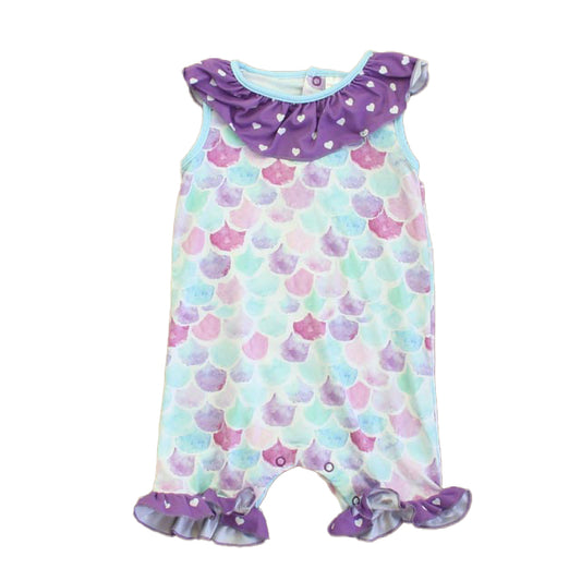 Penelope Plumm Girls Purple | Blue Romper Size: 12 Months Purple | Blue