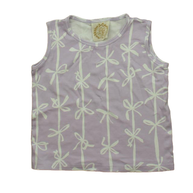 The Beaufort Bonnet Company Girls Purple Bows Tank Top Size: 4T