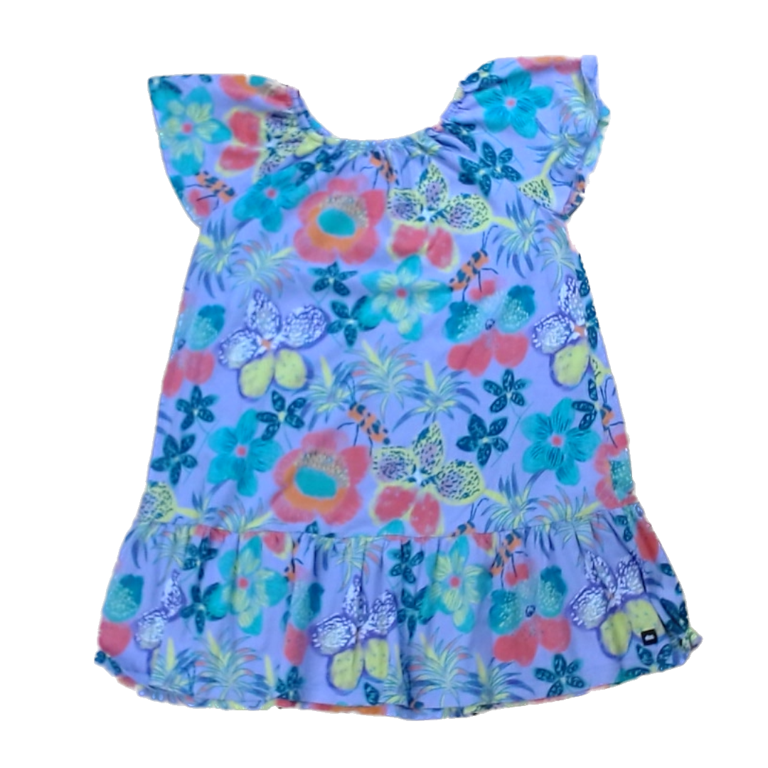 Tea Collection Girls Purple Bright Flowers Dress Size: 8T Purple Bright Flowers
