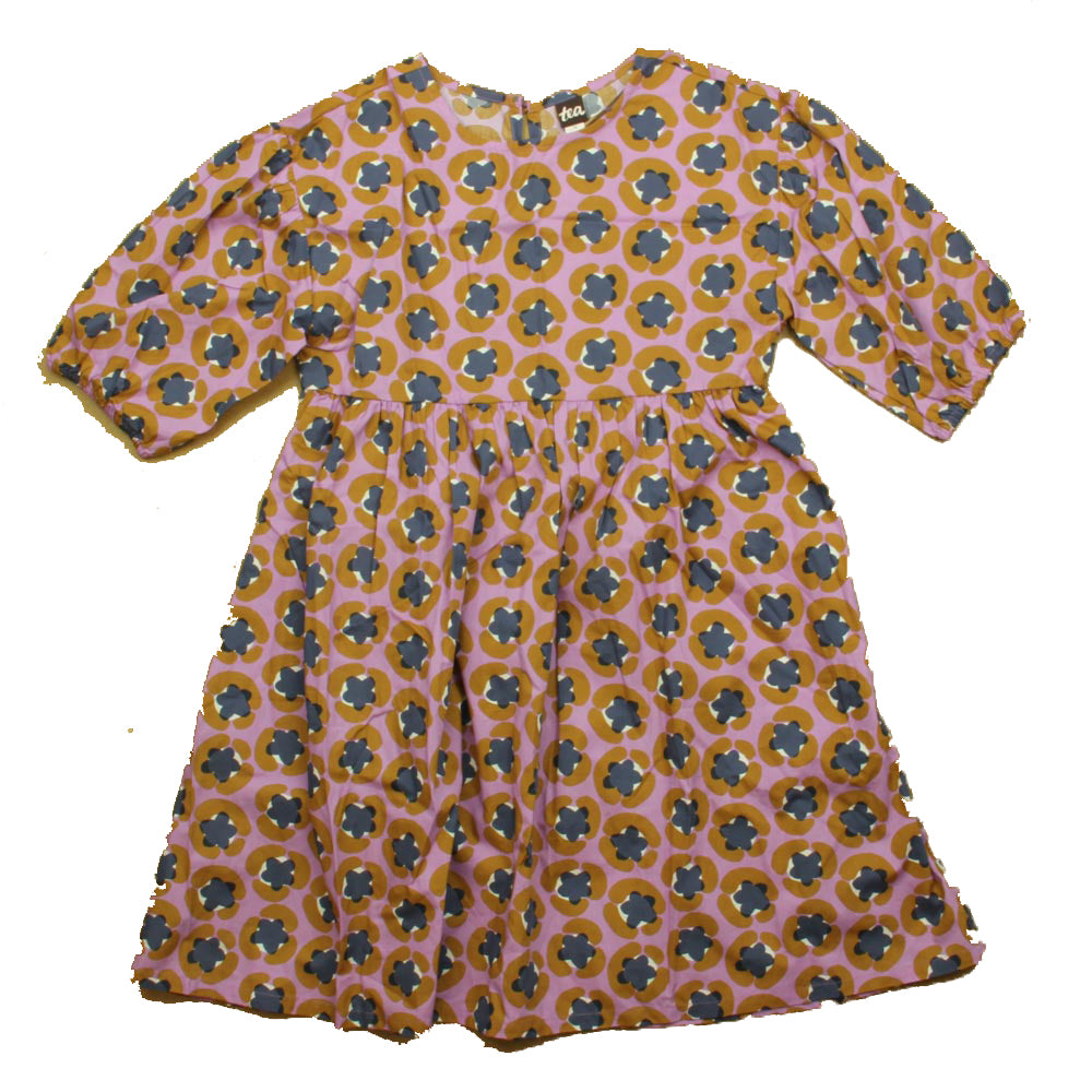 Tea Girls Purple | Brown Floral Dress Size: 12 Years Purple | Brown Floral