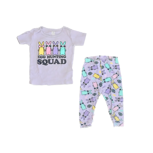 Children's Place Girls Purple Bunnies 2-piece Pajamas Size: 18-24 Months Purple Bunnies