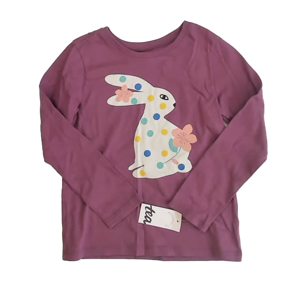 Tea Collection Girls Purple Bunny Long Sleeve T-Shirt Size: 5T Purple Bunny