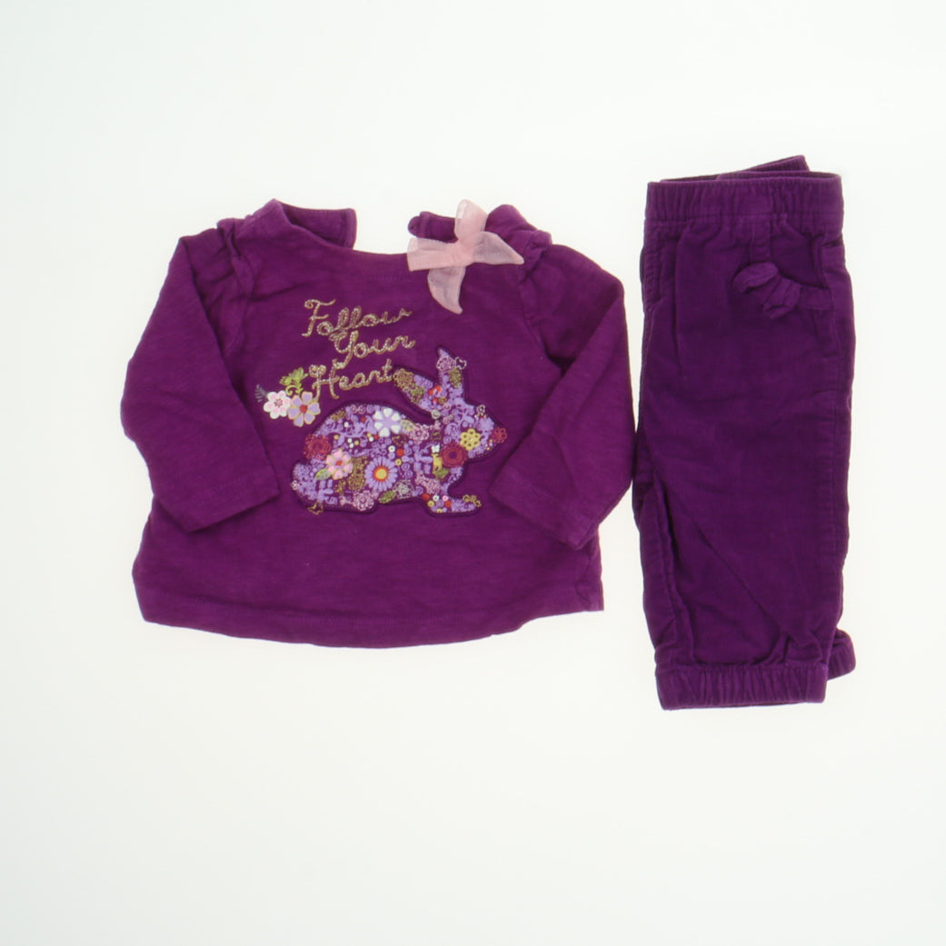 Route 66 Girls Purple Bunny Apparel Sets Size: 0-3 Months Purple Bunny