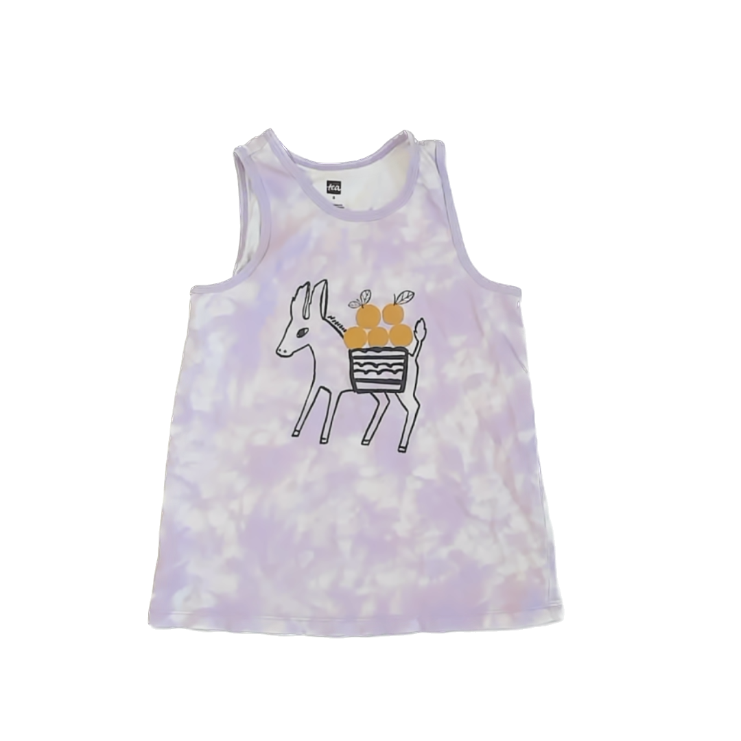 Tea Collection Girls Purple Burro Tank Top Size: 8 Years Purple Burro