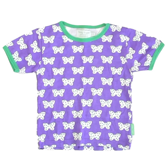 Toby Tiger Girls Purple Butterflies T-Shirt Size: 3-4T Purple Butterflies