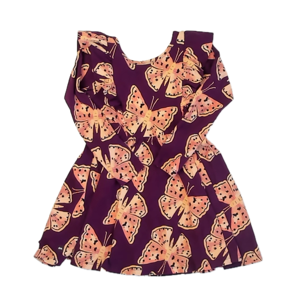 Tea Collection Girls Purple Butterflies Dress Size: 4T Purple Butterflies