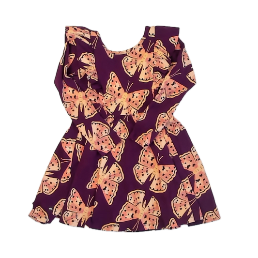 Tea Collection Girls Purple Butterflies Dress Size: 4T Purple Butterflies