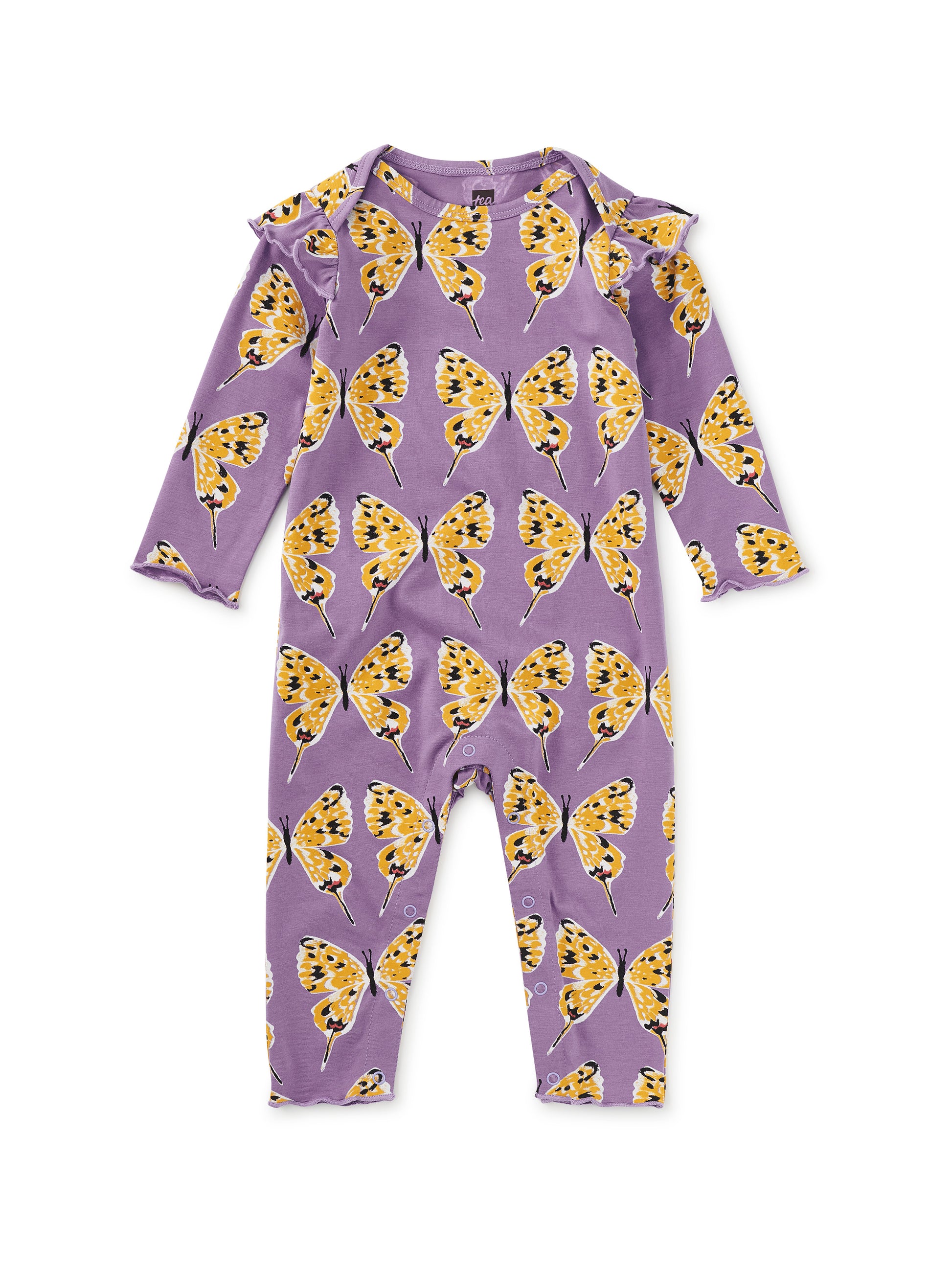 Tea Collection Girls Purple Butterflies Long Sleeve Outfit Size: 6-9 Months Purple Butterflies