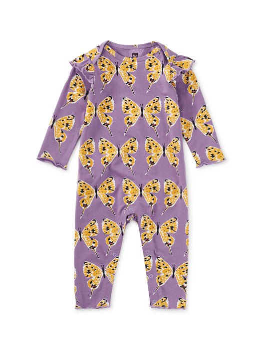 Tea Collection Girls Purple Butterflies Long Sleeve Outfit Size: 6-9 Months Purple Butterflies